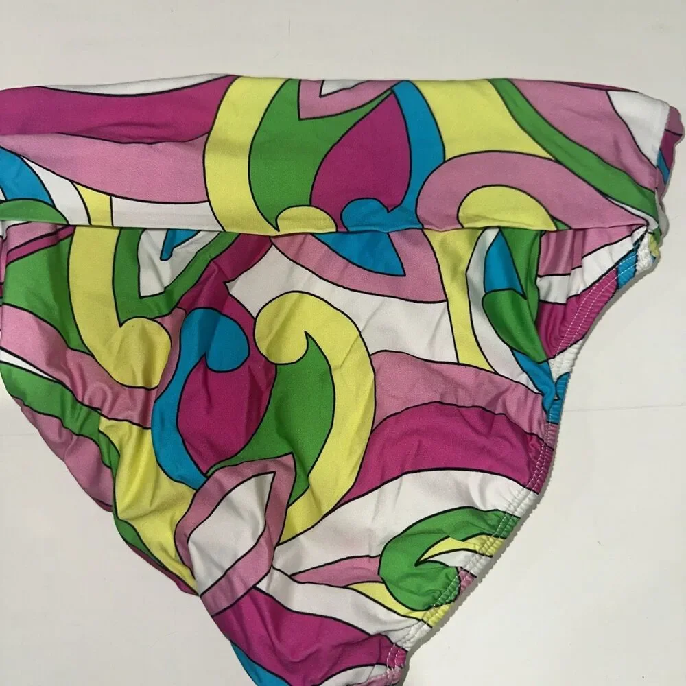 Tara Grinna women's retro multicolor swimsuit 2pc Set Size36/8 Made In The USA
